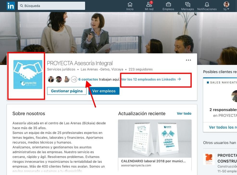 Pagina De Empresa En Linkedin Ejemplo 1